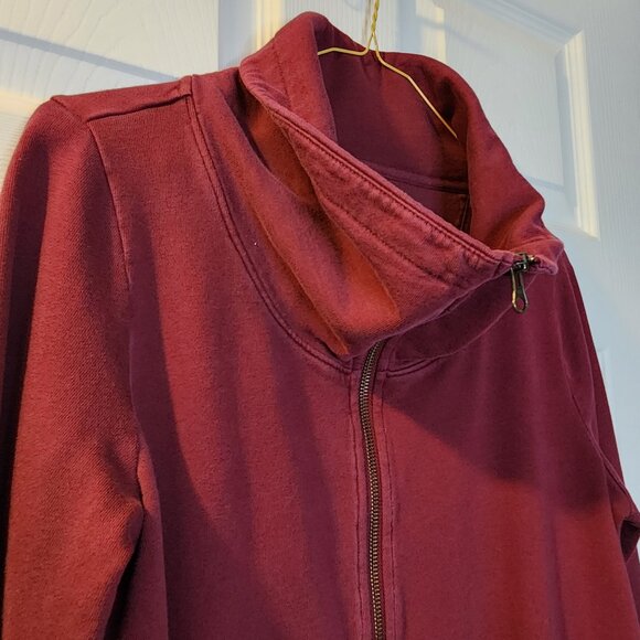 Lands'End Small Maroon Women's Full Zip Up Sweatshirt with Pockets - Picture 8 of 12